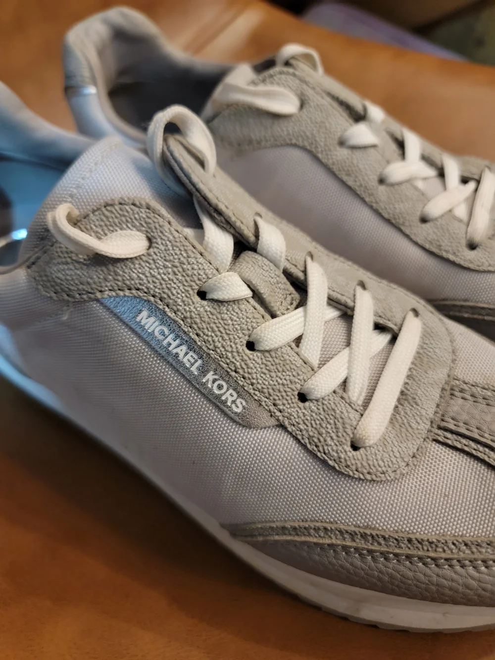 Michael Kors Light Gray Lace-Up Sneakers